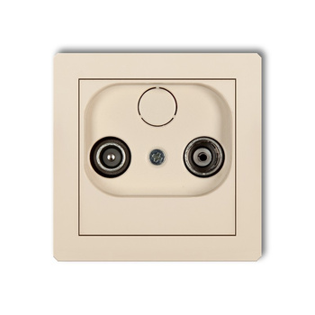 Mechanizm gniazda abonenckiego RTV przelotowego 9dB Karlik seria DECO 1DG9P kolor beżowy