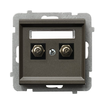 Gniazdo ekwipotencjalne podwójne seria SONATA kolor Czekoladowy metalik symbol GPE-2R/m/40