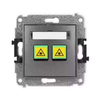 Mechanizm gniazda światłowodowego/optycznego podwójnego Karlik seria MINI 11MGOP-2 kolor grafitowy