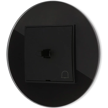 Włącznik dzwonkowy w stylu USA ramka okrągła efekt szkła seria ICON kolor czarny