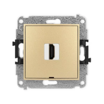 Mechanizm gniazda pojedynczego HDMI 2.0, 4K, bez pola opisowego Karlik seria MINI 29MHDMIBO-3 kolor złoty
