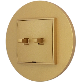 Włącznik roletowy w stylu USA ramka okrągła seria Mini kolor złoty