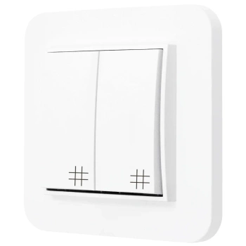 Włącznik krzyżowy podwójny z ramką zaokrągloną seria MINI kolor biały