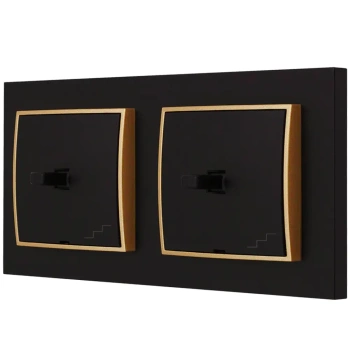Włącznik światła Dwa schodowe usa kolor czarny mat/złoty