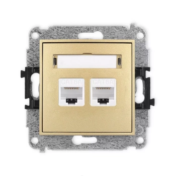 Mechanizm gniazda komputerowego podwójnego 2xRJ45, kat. 6A, 8-stykowy Karlik seria ICON 29IGK-8 kolor złoty