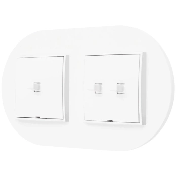 Włącznik pojedynczy i podwójny w stylu USA ramka okrągła seria Mini kolor biały