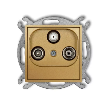 Mechanizm gniazda abonenckiego RTV-SAT końcowego 1,5dB Karlik seria MINI 29MGS kolor złoty