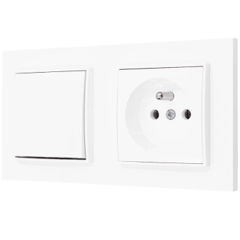 Włącznik i gniazdko bezpieczne dla dzieci kolor biały 5