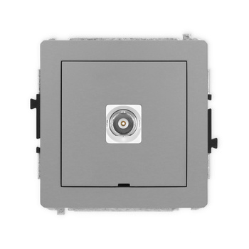 Mechanizm gniazda pojedynczego BNC, bez pola opisowego Karlik seria DECO 27DGBNCBO-1 kolor szary mat