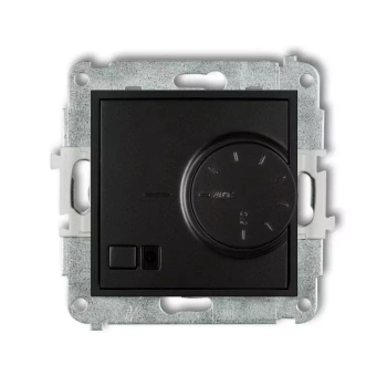 Mechanizm elektronicznego regulatora temperatury z czujnikiem powietrznym Karlik seria MINI 12MRT-2 kolor czarny mat