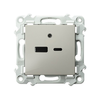 Ładowarka USB A+C seria SZAFIR kolor Kaszmirowy beż symbol GPUSB-2Z/m/83