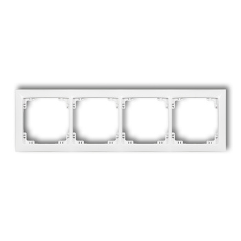 Ramka uniwersalna poczwórna z tworzywa DECO Soft Karlik seria DECO 25DRSO-4 kolor biały mat