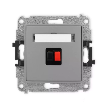 Mechanizm gniazda głośnikowego pojedynczego Karlik seria ICON 27IGG-1 kolor szary mat