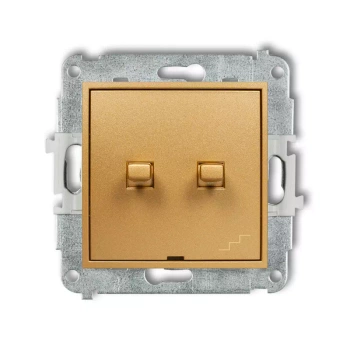 Mechanizm łącznika jednobiegunowego ze schodowym osobne zasilanie w stylu amerykańskim Karlik seria ICON 29IWPUS-10.2 kolor złoty