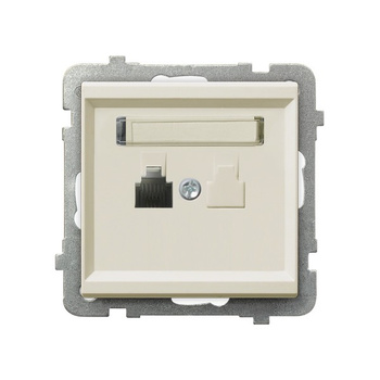 Gniazdo telefoniczne pojedyncze seria SONATA kolor Ecru symbol GPT-1R/m/27