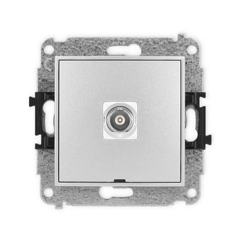 Mechanizm gniazda pojedynczego BNC, bez pola opisowego Karlik seria ICON 7IGBNCBO-1 kolor srebrny metalik