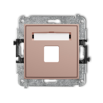 Mechanizm gniazda multimedialnego pojednczego bez modułu standard Keystone Karlik seria MINI 62MGM-1P kolor łososiowy