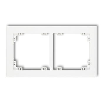 Ramka uniwersalna podwójna z tworzywa Karlik seria DECO 25DR-2 kolor biały mat