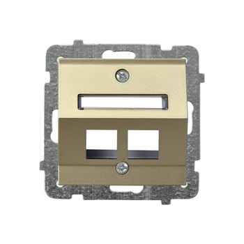 Obudowa gniazda podwójnego typu Keystone skośna seria SONATA kolor Szampański złoty symbol GPK-2RS/p/39