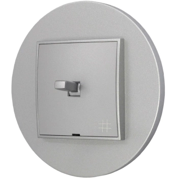 Włącznik krzyżowy w stylu USA ramka okrągła seria Mini kolor srebrny