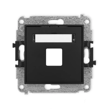 Mechanizm gniazda multimedialnego pojedynczego bez modułu standard Keystone Karlik seria ICON 12IGM-1P kolor czarny mat