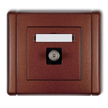 Gniazdo antenowe pojedyncze TV Karlik seria FLEXI 9FGTV-1 kolor brązowy metalik