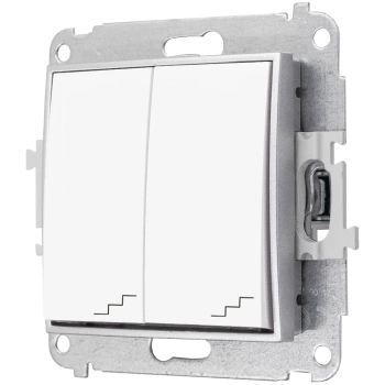 Włącznik schodowy podwójny bez ramki kolor biały/srebrny