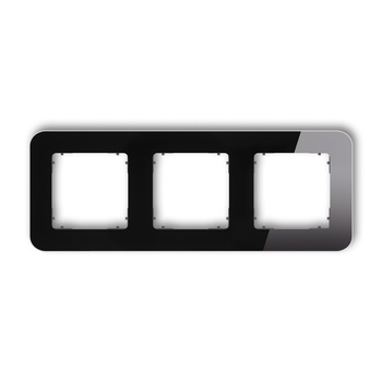 Ramka uniwersalna potrójna zaokrąglona - efekt szkła ramka: czarna spód: grafitowy mat Karlik seria ICON 12-28-IRSZ-3 kolor czarny