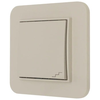 Włącznik schodowy z ramką zaokrągloną seria MINI kolor taupe