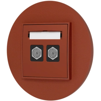 Gniazdo antenowe 2x z ramką okrągłą seria MINI kolor terakota