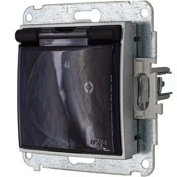 Gniazdo hermetyczne bez ramki karlik mini kolor czarny mat/srebrny