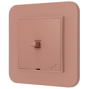 Włącznik schodowy w stylu USA ramka zaokrąglona seria Mini kolor łososiowy