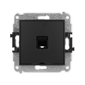 Mechanizm gniazda komputerowego pojedynczego 1xRJ45, kat. 5e, 8-stykowy, bez pola opisowego Karlik seria MINI 12MGKBO-1 kolor czarny mat