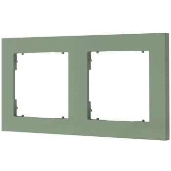 Ramka uniwersalna podwójna kwadratowa z tworzywa Karlik seria MINI 61MR-2 kolor szałwiowy