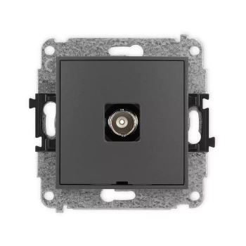 Mechanizm gniazda pojedynczego BNC, bez pola opisowego Karlik seria ICON 28IGBNCBO-1 kolor grafitowy mat