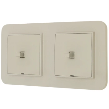 Dwa włączniki pojedyncze w stylu USA ramka zaokrąglona seria Mini kolor taupe