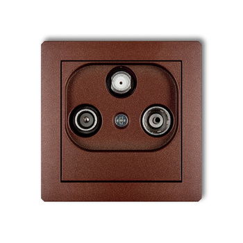 Mechanizm gniazda abonenckiego RTV-SAT końcowego 1,5dB Karlik seria DECO 9DGS kolor brązowy metalik