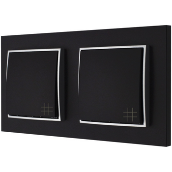 Włącznik światła Dwa krzyżowe kolor czarny mat/srebrny