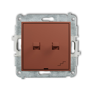 Mechanizm łącznika jednobiegunowego ze schodowym w stylu amerykańskim osobne zasilanie Karlik seria ICON 63IWPUS-10.2 kolor terakota