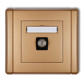 Gniazdo antenowe pojedyncze TV Karlik seria FLEXI 8FGTV-1 kolor złoty metalik