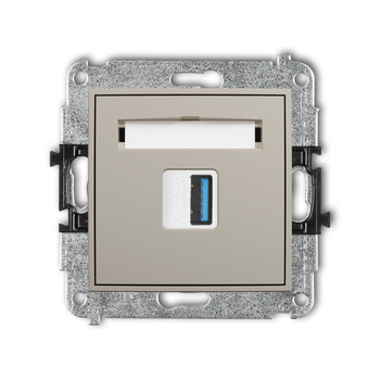 Mechanizm gniazda pojedynczego USB A-A 3.0 Karlik seria ICON 60IGUSB-5 kolor taupe