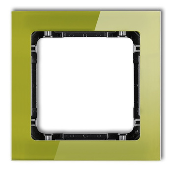 Ramka uniwersalna pojedyncza - efekt szkła ramka zielona; spód czarny Karlik seria DECO 2-12-DRS-1 kolor zielony