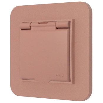 Gniazdo hermetyczne z ramką zaokrągloną seria MINI kolor łososiowy