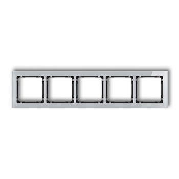 Ramka uniwersalna pięciokrotna - efekt szkła ramka: szara; spód: czarny Karlik seria DECO 15-12-DRS-5 kolor szary