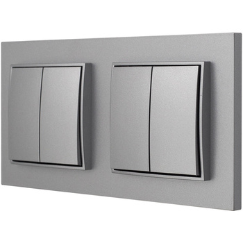 Włącznik światła Dwa podwójne kolor srebrny