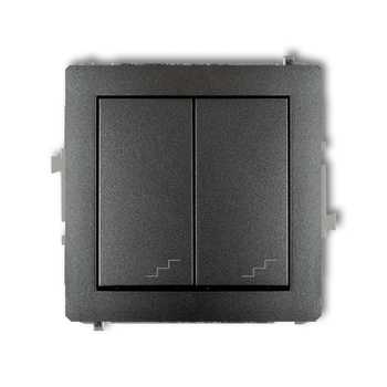 Mechanizm łącznika podwójnego schodowego Karlik seria DECO 11DWP-33 kolor grafitowy