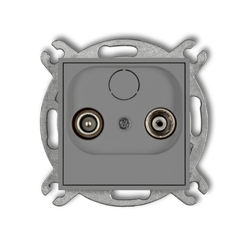 Mechanizm gniazda abonenckiego RTV końcowego w szeregu gniazd przelotowych 6dB Karlik seria ICON 27IG6K kolor szary mat