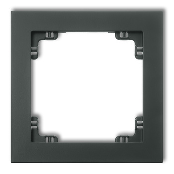 Ramka uniwersalna pojedyncza z tworzywa Karlik seria DECO 28DR-1 kolor grafitowy mat
