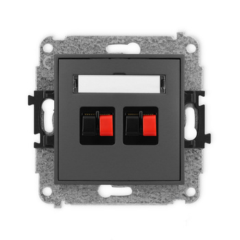 Mechanizm gniazda głośnikowego podwójnego Karlik seria ICON 28IGG-2 kolor grafitowy mat