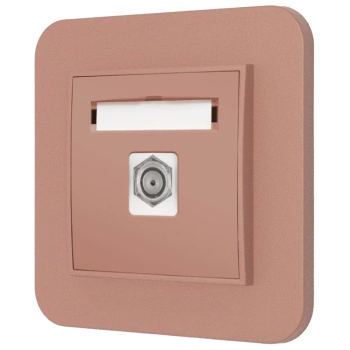 Gniazdo antenowe 1x z ramką zaokrągloną seria MINI kolor łososiowy